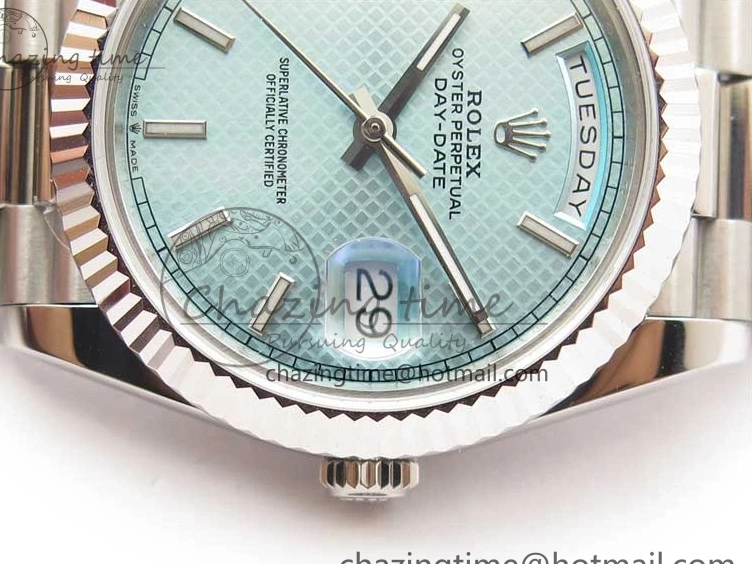 A2836 Dial 228239 Dial Blue SS BP SS Version Textured 904 on Day-Date President 40mm Ice Bracelet New 0724